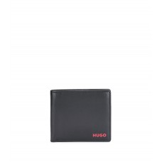 Hugo Boss Leather wallet with red logo and coordinating card slots 4021417197660 Black