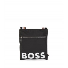 Hugo Boss Recycled-nylon envelope bag with printed logo 4021417519752 Black