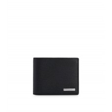 Hugo Boss Embossed Italian-leather trifold wallet with logo plate 4021417673409 Black