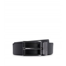 Hugo Boss Reversible belt in smooth and structured Italian leather 4044228306007 Black