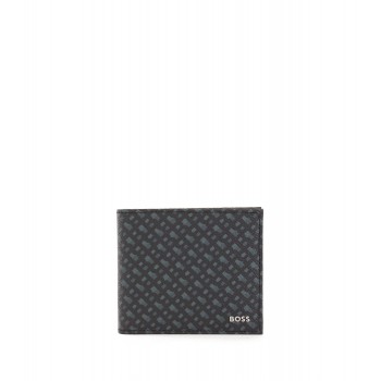 Hugo Boss Billfold wallet in monogrammed Italian fabric 4063534404108 Black