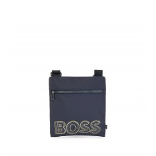 Hugo Boss Envelope bag in recycled fabric with multi-coloured logo 4063534404962 Dark Blue