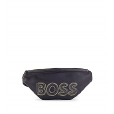 Hugo Boss Recycled-nylon belt bag with layered logo print 4063534405099 Dark Blue