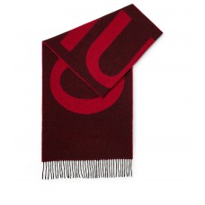 Hugo Boss Unisex logo-detail scarf in a wool blend 4063534818530 Red