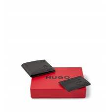 Hugo Boss Wallet and card holder gift set with stacked logos 4063534981685 Black