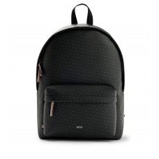 Hugo Boss Italian-fabric backpack with silver-effect hardware 4063534993312 Black