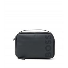 Hugo Boss Faux-leather washbag with perforated logo 4063535022721 Black