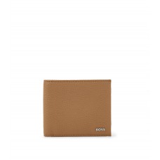 Hugo Boss Italian-leather wallet with silver-hardware logo 4063535025036 Light Brown