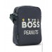 Hugo Boss BOSS x PEANUTS reporter bag in recycled fabric with collaborative artwork 4063535146359 Dark Blue