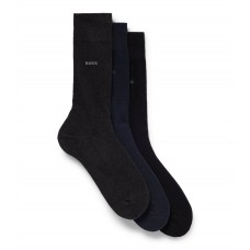 Hugo Boss Three-pack of regular-length socks 4063536003163 Black/Dark Grey/Red