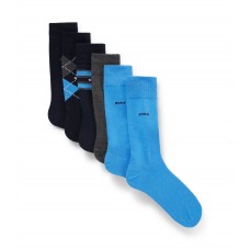 Hugo Boss Six-pack of socks in a cotton blend 4063536003200 Anthracite/Dark Blue