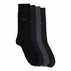 Hugo Boss Four-pack of socks in a cotton blend 4063536003217 Black / Grey / Blue