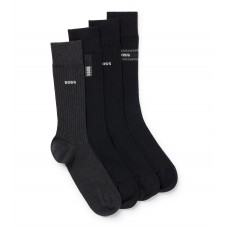 Hugo Boss Four-pack of socks in a cotton blend 4063536003262 Black