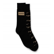 Hugo Boss Two-pack of regular-length socks with logo details 4063536016347 Black