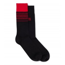 Hugo Boss Two-pack of regular-length socks with logo details 4063536016354 Black