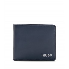 Hugo Boss Leather wallet with red logo and coordinating card slots 4063536086104 Dark Blue