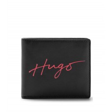 Hugo Boss Smooth leather wallet with red handwritten logo 4063536086425 Dark Blue