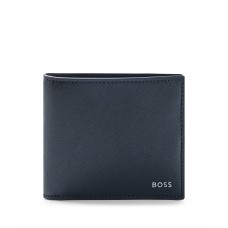 Hugo Boss Structured billfold wallet with logo lettering and coin pocket 4063536090705 Black