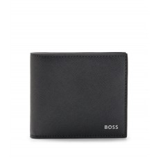 Hugo Boss Structured billfold wallet with logo lettering 4063536090712 Black