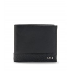 Hugo Boss Grained-leather wallet with silver-tone logo 4063536090880 Black