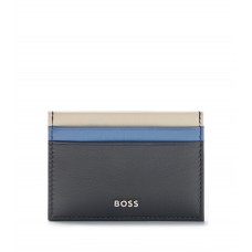 Hugo Boss Multi-coloured card holder in matte leather 4063536090910 Dark Blue