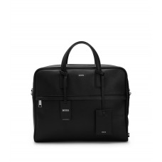 Hugo Boss Structured document case with logo lettering 4063536091177 Black