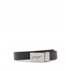 Hugo Boss Reversible leather belt with pin and plaque buckles 4063536105164 Black