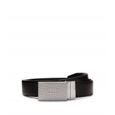 Hugo Boss Reversible Italian-leather belt with pin and plaque buckles 4063536105867 Black