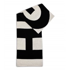 Hugo Boss Knitted scarf with jacquard-woven logo 4063536126190 White