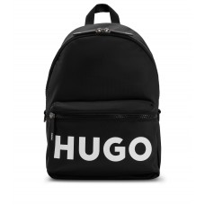 Hugo Boss Contrast-logo backpack in structured recycled nylon 4063536373679 Black