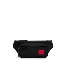 Hugo Boss Recycled-fabric belt bag with red logo label 4063536373792 Black