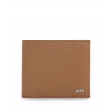 Hugo Boss Italian-leather wallet with silver-hardware logo 4063536391697 Beige