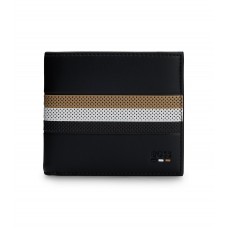 Hugo Boss Faux-leather wallet with perforated signature stripe 4063536391772 Black