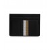 Hugo Boss Faux-leather card holder with signature stripe 4063536391789 Black
