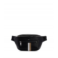 Hugo Boss Faux-leather belt bag with signature-stripe trim 4063536392601 Black