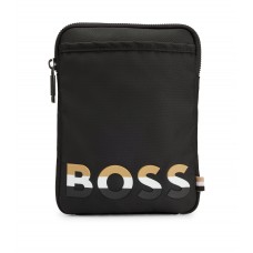 Hugo Boss Neck pouch with signature-stripe strap and logo 4063536392779 Black