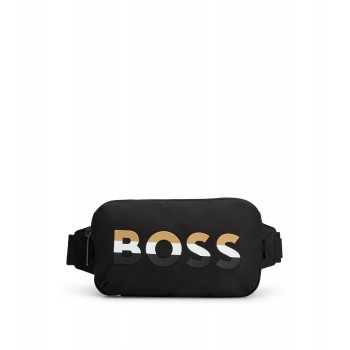 Hugo Boss Belt bag with signature-stripe logo and strap 4063536392786 Black