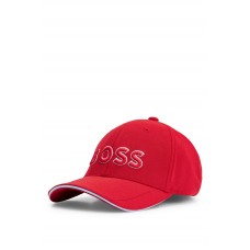 Hugo Boss Stretch-piqué cap with embroidered 3D logo 4063537859745 Red