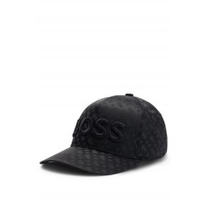 Hugo Boss Monogram-jacquard cap with oversized logo 4063537859783 Black