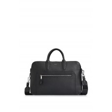 Hugo Boss Grained-leather double document case with branded hardware 4063537878067 Black