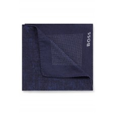 Hugo Boss Printed pocket square in cotton and wool 4063538027808 Dark Blue