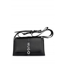 Hugo Boss Faux-leather crossbody bag with detachable card holder 4063538265323 Black
