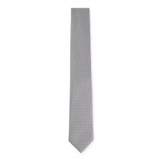 Hugo Boss Patterned tie in pure silk 4063538611922 Light Grey