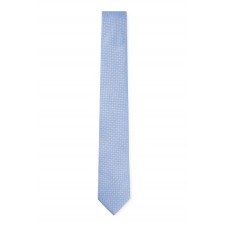 Hugo Boss Silk pocket square and tie set with micro pattern 4063538613131 Light Blue