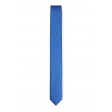 Hugo Boss Printed-pattern tie in silk jacquard 4063538633412 Blue
