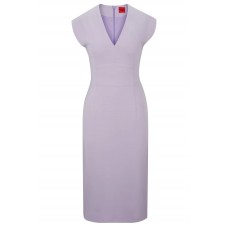 Hugo Boss Regular-fit dress with V neckline and zip closure 4063538971286 Light Purple