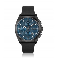 Hugo Boss Black-plated chronograph watch with blue textured dial 7613272442398 Assorted-Pre-Pack
