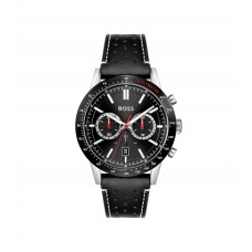 Hugo Boss Black-dial chronograph watch with perforated leather strap 7613272467186 Assorted-Pre-Pack