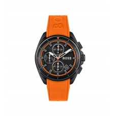 Hugo Boss Black-plated chronograph watch with orange silicone strap 7613272472364 Assorted-Pre-Pack
