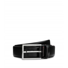 Hugo Boss Pin-buckle belt in Italian leather with coated finish 50176781-001 Black
